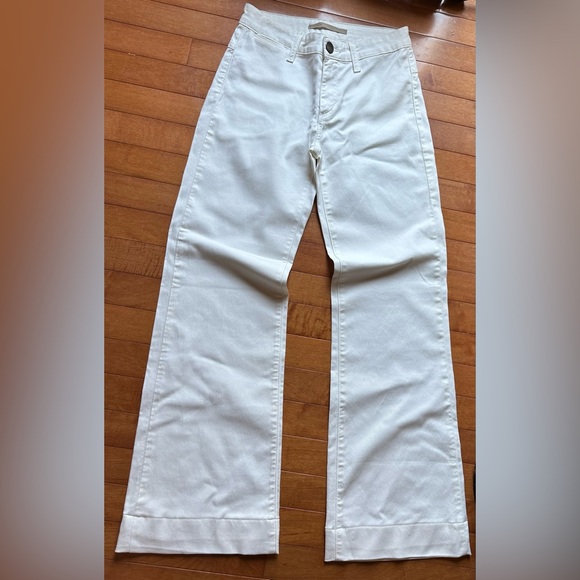 Vince cotton blend wide leg pants with pockets ivory cream size 25 - Picture 1 of 4